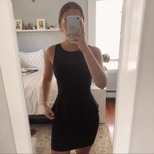 Illusion Neckline Peplum Dress